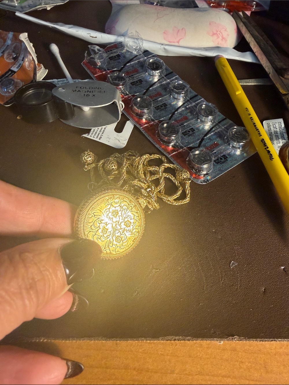 heavy 14 karat gold filled  chain  Boucher  Pocket Watch - Picture 2 of 3